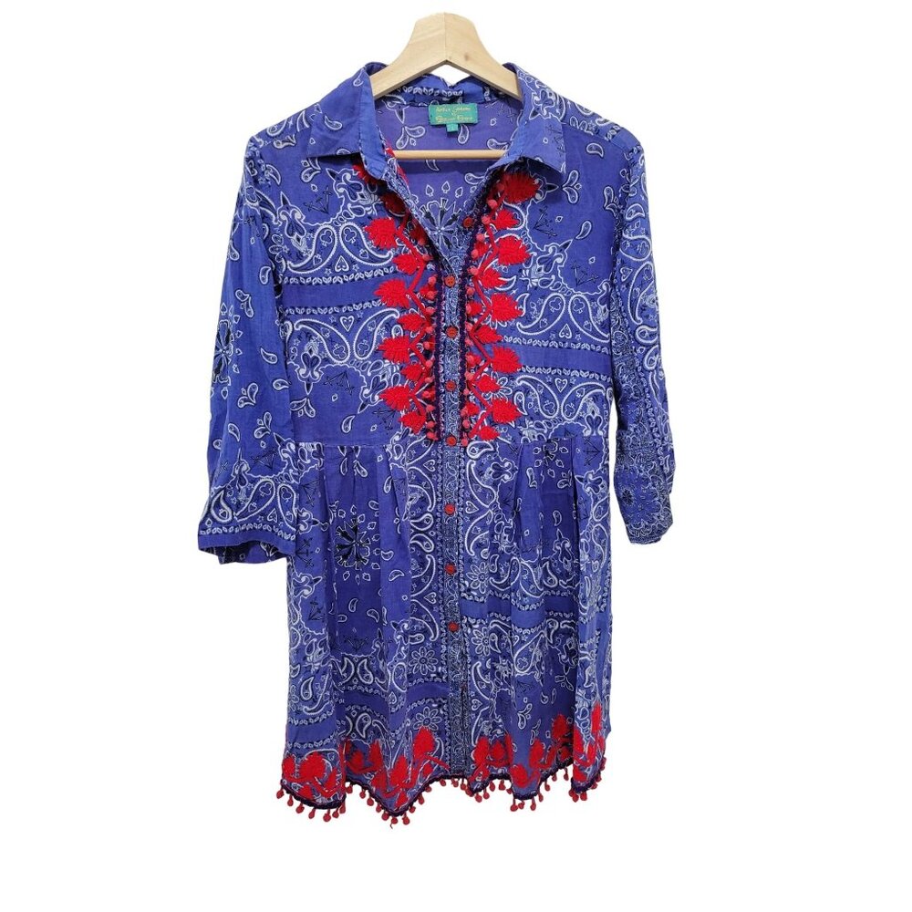 Antica Santoria Cotton Bandana Dress Size Small